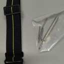 Elastic Nylon Watch Band French Troops Paratrooper Military Parachute Style 18mm 20mm 22mm Hook-and-Loop Premium Striped Fabric Nylon Replacement Watch Strap for Men Women (Black Yellow(Black Buckle))