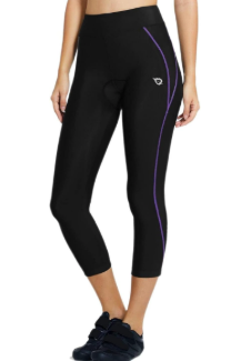 baleaf Women's Padded Bike Pants High Waist Cycling Shorts 3/4 Bicycle Capris Legging Zipper Pockets UPF 50+ Small