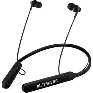Retekess TR108 FM Radio Headphones, Radio Headset with Wireless, Support FM Stereo, Wireless Call, Rechargeable Battery and Digital Display, Suit for Walking (Neckband)