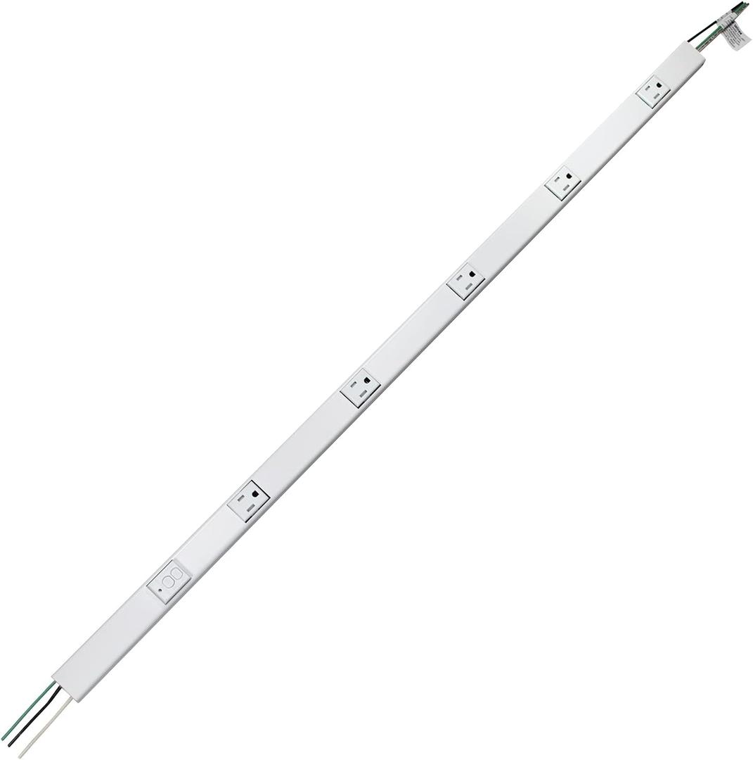 Legrand Wiremold WH20GB306TRGFI6 Plugmold 2000 Series 3 Foot Hardwired Power Strip with 5 Tamper Resistant Outlets and GFCI Protection, White