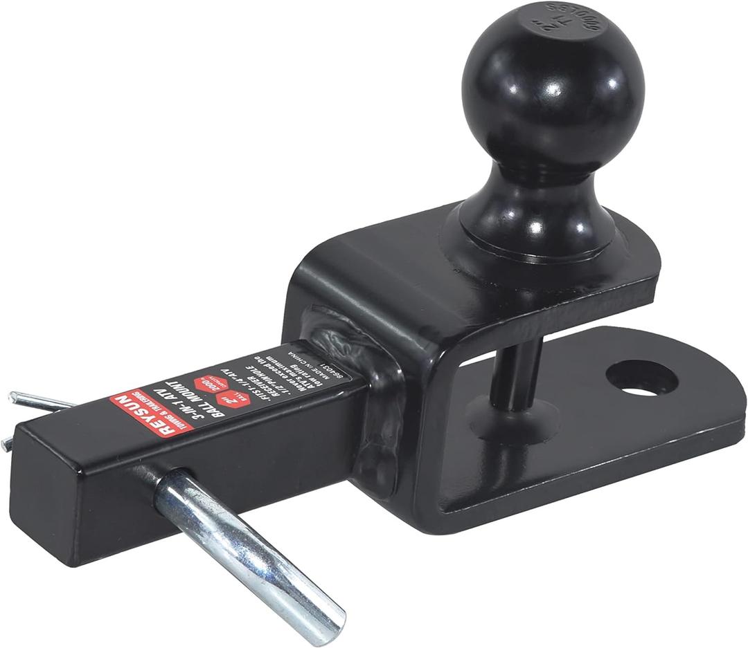 864031 3 in 1 ATV/UTV Trailer Hitch Towing Ball Mount with 2 inch Trailer Ball, Fits 1-1/4 inch Hitch Receiver (1-1/4 inch receiver)