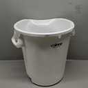 Winco 10 Gallon White Heavy-Duty Round Plastic Trash Can
