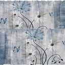 Emvency 2 Pack Valances Window Treatments, Farmhouse Blue Daisy Flowers Butterfly Blackout Drapes Adjustable Curtain for Windows Living Room Kitchen Over Sink, 52x18 Inch Rod Pocket Valances