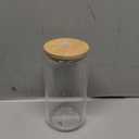 [ 12pcs Set ] Glass Cups with Bamboo Lids and Glass Straw - Beer Shaped Drinking Glasses, 16 oz Iced Coffee Glasses, Cute Tumbler Cup for Smoothie, Boba Tea, Whiskey, Water - 4 Cleaning Brushes