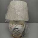 American flower and bird hand-painted ceramic table lamp bedside lamp new Chinese modern bedroom study hotel villa bedside lamp fabric lampshade Chinese home decoration ornaments ceramic table lamp