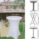 Albassa 4 Pack Cocktail Table Covers 32"x43" Spandex Stretch Highboy Top Tablecloth Fitted Round Table Cloths for Bar Wedding Cocktail Party Banquet Tables (4, White, 32"x 43")