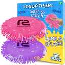 Beach Flying Disc Pool Toy: 2 Pack Water Discs for Kids - Soaks The Target On Impact - Best Outdoor Swimming Pool Toys for Kids - Fun Beach Games & Soft Game Water Toys For Girls Ages 4-8 8-12 + (Pink & Purple)