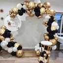 6 x Black and Gold Balloons 50 Pieces-12 Inch Black Gold White Balloons For Birthday Decorations for Men Black and Gold Party Decorations Graduation