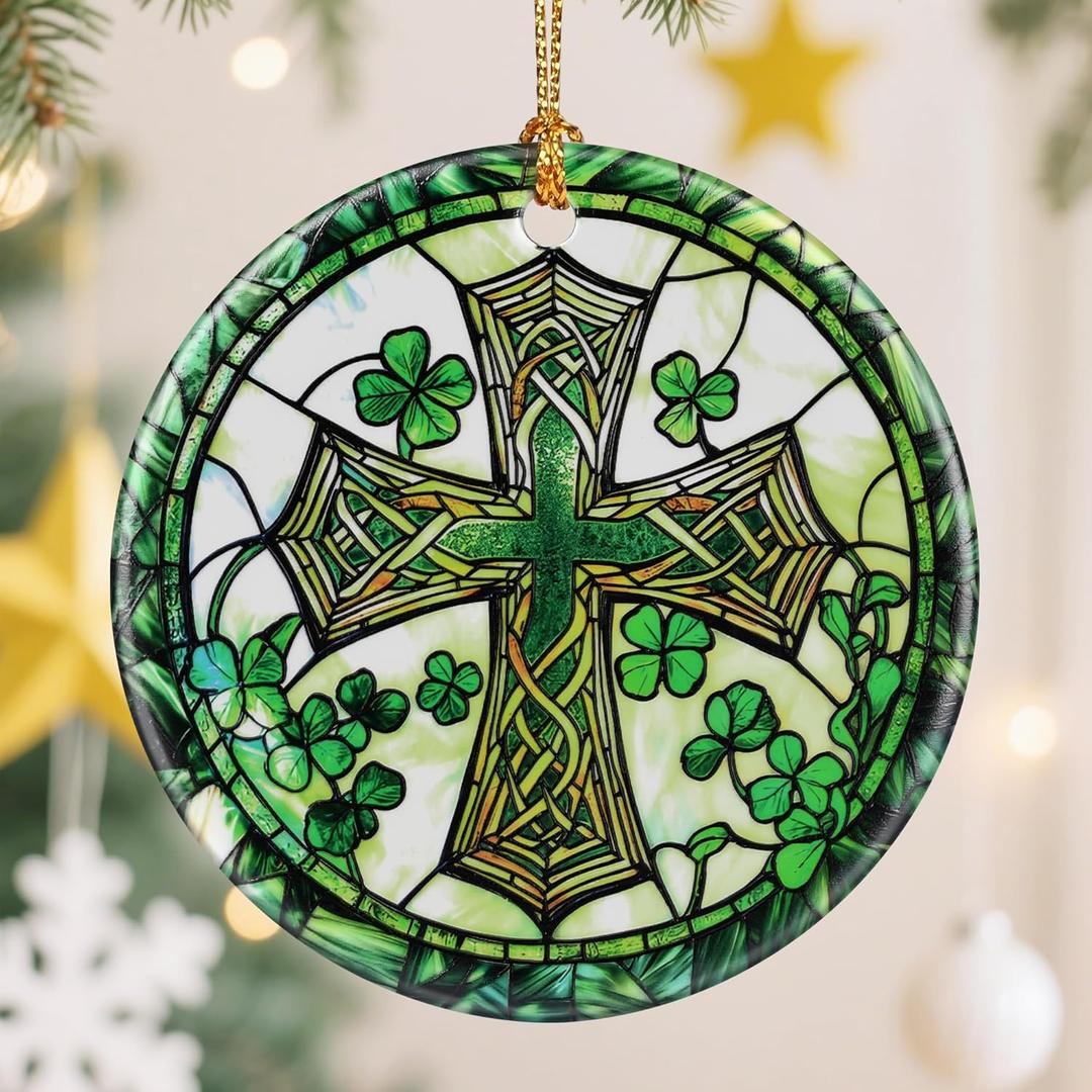 2 x Religious Christmas Tree Decorations, Christmas Ornaments, Keepsake Ornaments, Holiday Decor, Cross Gifts, Christian Gift, Religious Gift, Holiday or Xmas Gifts