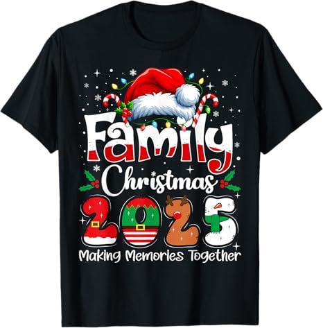 Family Christmas 2025 T-shirt 3 Pcs 2XL, M, S Black