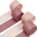 PartyWoo Crepe Paper Streamers 4 Rolls 328ft, Pack of Pink and Rose Gold Crepe Paper for Party Decorations, Wedding Decorations, Birthday Decorations, Baby Shower Decorations (1.8 Inch x 82 Ft/Roll)