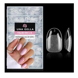 UNA GELLA Oval Round Nail Tips Half Matte 504pcs Short Oval Round Gel Nail Tips Easily Nail Extension for False Fake Acrylic Press On Nails, 12 Sizes Short Gelly Tips
