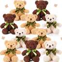 Skylety 10 Pieces Bears Soft Plush Toy Stuffed Animals Cute Bears for Kids Boys Girls Valentine Birthday Baby Shower Party Favor(Basic Color)