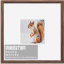 Rustic Walnut 18x18 Frame - Single Frame, 18 x 18 Poster Frame with Mat for 8x8, Picture Frames for Artwork, Puzzles, Photos and Movie Posters
