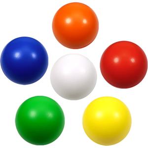 TOAOB Stress Relief Balls Non-Toxic Squeeze 6 Pack 2.5 Inch Colorful Foam Balls for Kids and Adults Hand Exercise Squishy Relief Toys for Anxiety ADHD Autism