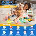 6-in-1 Baby Toys 6 to 12 Months, Montessori Toys for Babies 6-12-18 Months, Infant Teething Toy Stacking Blocks Rings Sensory Bin, Sorting Sensory Educational Learning Gift for Toddlers Aged 1-3