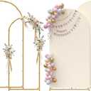 Set of 3 Metal Arch Backdrop Stand with Cover Set, (7.2FT, 6.6FT, 6FT Wedding Arch and Cover Set), Backdrop Arch for Party, Baby Shower, Birthday, and Graduation Ceremony