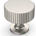 Amerdeco 10 Pack Brushed Satin Nickel Cabinet Knobs Single Hole Cabinet Pulls 1 Inch Drawer Knobs and Pulls for Bathroom Cabinets ZH0071