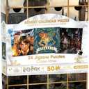 AQUARIUS Harry Potter Advent Calendar Puzzle Set (24 Jigsaw Puzzles / 50 Pieces Each) Officially Licensed Harry Potter Merchandise & Collectibles -5x5 Inches
