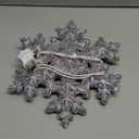 Brizled Silver Snowflake Tree Topper, 9" Christmas Tree Topper with 10 Warm White Lights, 120V UL Certified Christmas Tree Star Topper, Glitter Snowflake Treetop for Christmas Tree Party Home Decor