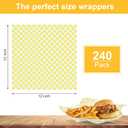 240 Sheets Variety Pack Checkered Dry Waxed Deli Paper Sheets 12x12 inch Paper Sandwich Paper Liners, Food Basket Liners Wax Paper Deli Wrap Wax Paper Sheets for Wrapping Bread and Sandwiches