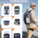 16L Small Hiking Backpack, CROSSGEAR Lightweight Waterproof Foldable Backpack, Travel Camping Outdoor Daypack for Women Men, Black