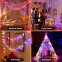 Star String Lights, 33ft 100 LED 8 Modes Star Fairy Lights Battery Operated Waterproof Indoor Outdoor for Bedroom Patio Party Wedding Tent Loft Bed Xmas Tree Decor, Multicolor