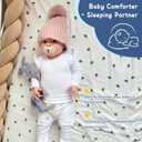 ZIGJOY Bunny Lovey Muslin Cotton Baby Security Blanket Soft Breathable Lovies for Babies Gifts for Newborn Infant Toddler Boys and Girls, Grey & Blue