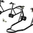 SPECSTAR Motorcycle Stands, 882 Lbs Capacity Front Rear Wheels Lift Combo with U+L Adjustable Swingarm Spool, Heavy Duty Paddock Stands for BMW Suzuki Yamaha Honda Kawasaki, Black