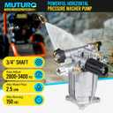 3/4" Shaft Horizontal Pressure Washer Pump, Easy Adjust 2800-3400 PSI, 2.5 GPM, OEM Replacement Pump for Simpson, Honda GC 160 GC 190, Homelite, AR rmv 2.5g30
