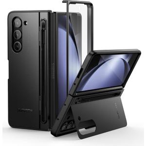 SURITCH for Samsung Galaxy Z Fold 5 Case with Kickstand and S Pen Holder [S Pen NOT Included], Phone Case for Z Fold 5 2023-Black