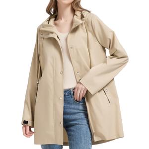 Orolay Long Packable Rain Jacket Women Waterproof Raincoat with Hood M
