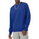 Champion Men's Crewneck, Fleece Sweatshirt, Crewneck Sweatshirts, Bright Blue, Size L