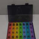 Extra Large Weekly Pill Organizer 4 Times a Day, Fullicon XXL Large Pill Box, 7 Day Medicine Organizer, Black Pill case for Vitamin/Fish Oil/Supplements (Multicolor)