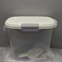 Large Rice Storage Container 15-20 Lbs, Tall Flour Container with Scoop + Cup - Slim Dry Food Storage Bin for Cereal, Sugar, Beans, Pet Dog Cat Food Container - Kitchen and Pantry Storage Organization (Cream White)