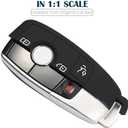 Lcyam Silicone Remote Key Fob Covers Smooth Soft Rubber Case Fits for Mercedes-Benz A220 E63S AMG E-Class GLE 350 4MATIC 2019 2020 2021 (Black Black)