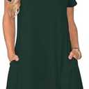 lionstill Women's Casual T Shirt Dress Summer Short Sleeve Swing Dresses with Pockets, XL