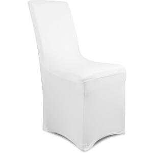 50 Pack White Stretch Chair Covers, Spandex Dining Chair Slipcovers, Wrinkle Resistant Reusable Covers for Wedding, Party, Banquet & Events