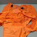 Avidlove Rave Outfits for Women Festival Sexy Lingerie Bodysuit Buckle Shrug Crop Top Set (3X-Large, Orange)