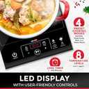 Mueller RapidTherm Portable Induction Cooktop, 1800W Hot Plate Electric Stove Top Burner. 8 Temp Levels, Auto-Off & Pot Detection, LED Display, Child Lock, 4 Programs, Burners for Cooking