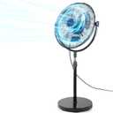 20 Inch High Velocity Pedestal Fan, Heavy Duty Industrial Standing Fan with 3-Speed & Adjustable Height (47.1"-55.1"), Metal Fan for Bedroom, Patio, Workshop & Indoor Air Circulation, Large