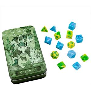 Beadle and Grimm's Druid Dice Set: Role-Playing Game Dice, Dodecahedron, Metal, Green, Blue