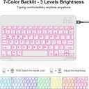 FARYODI Keyboard Case for Samsung Galaxy Tab S10 FE 5G 10.9 inch 2025/ S9 FE 10.9" 2023/S9 11 Inch 2023,7 Colors Backlit Detachable Wireless Keyboard,Smart Folio Cover with S Pen Holder,Purple