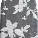 Small Ironing Board Cover Scorch Resistant, Cotton Table top Ironing Board Cover with Padding Heat Reflective Heavy Duty Pad (Grey Floral, 12.5"x32")