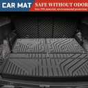Cargo Mat & Backrest Mats Compatible with Volkswagen VW Tiguan 2018-2024 7 Seats(Not fit 5 Seats) - Black TPE All Weather Waterproof Rear Cargo Liner Rear Trunk Liner Back Seat Cover Protector