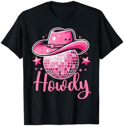 Western Cowgirl Rodeo Disco Retro Bachelorette Party T-Shirt,6XL
