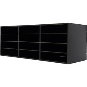 Mailbox for Classroom 12 Slots, Mail Sorter Countertop Paper Organizer Storage, Student Mailbox for Classroom, Mail Organizer for Home Library Office Classroom(Black, 12 Slots)