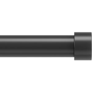 Umbra Cappa Modern 1" Curtain Rod, Includes 2 Matching Finials, Brackets & Hardware, Black