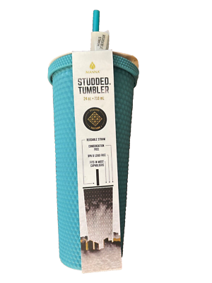 Manna Teal Rubberized Studded Tumbler 24 fl oz