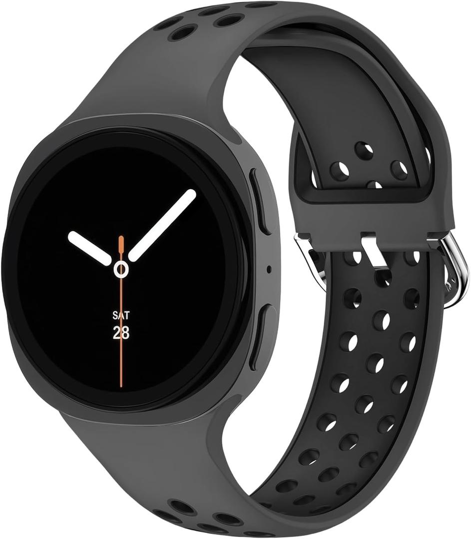 No Gap Sport Band Compatible with Samsung Galaxy Watch 8 Band 40mm 44mm/Galaxy Watch 8 Classic 46mm,Soft Silicone Two-tone Breathable Strap Men Women